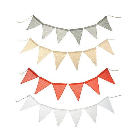 Faux Jute Triangle Banner, 6-Inch x 8-Inch, 6-Count