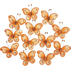 Organza Nylon Glitter Butterflies, 2-inch, 20-count