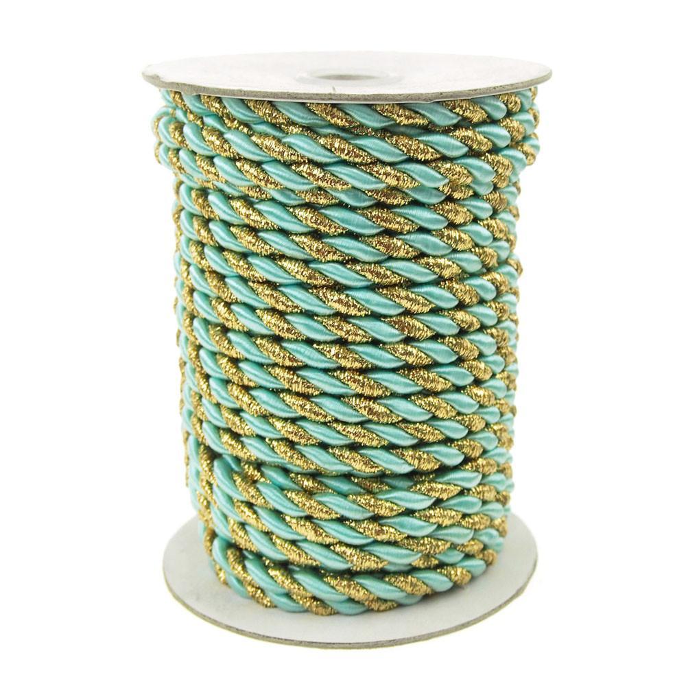 Twisted Cord Rope 2 Ply, 6mm, 25-yard, Gold Trim