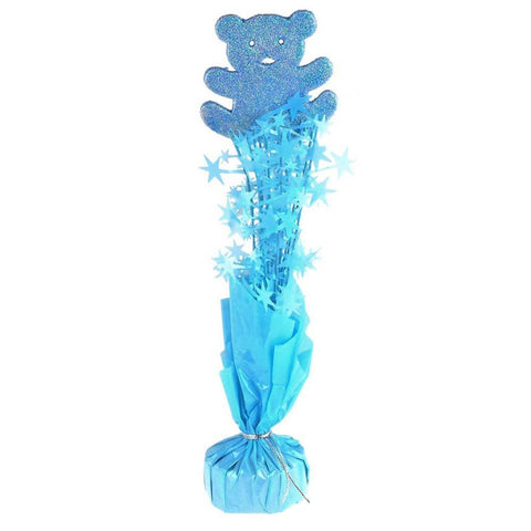Balloon Weight Baby Shower Centerpiece, 11-1/2-Inch, Teddy Bear, Blue