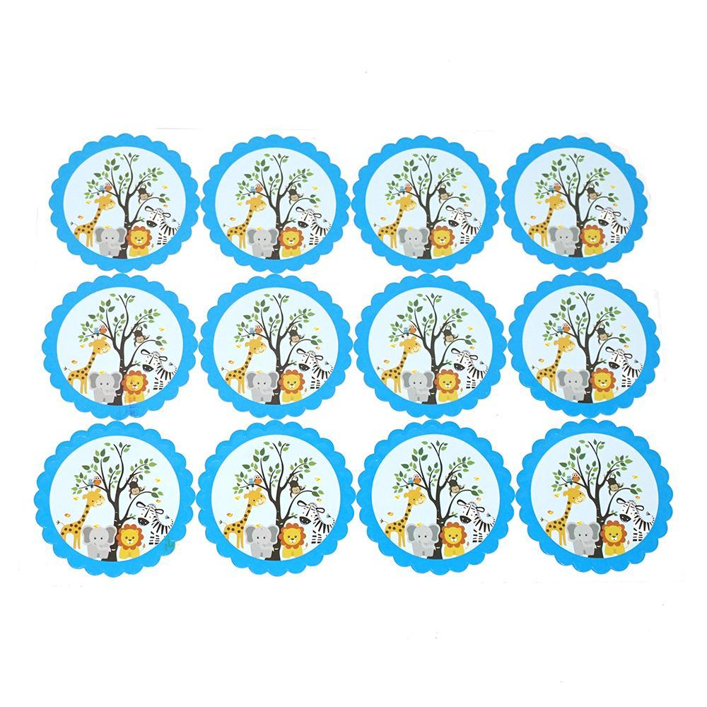 Baby Safari Seal Paper Stickers, 2-1/2-Inch, 12-Count