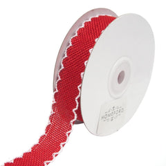 Scalloped Edge Faux Jute Ribbon, 1-inch, 10-yard