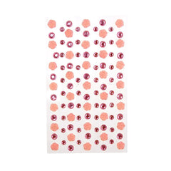 Rose and Flatback Gem Adhesive Rhinestone Stickers, 105-Piece
