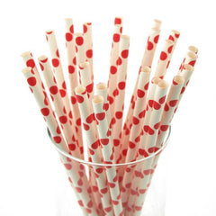 Large Dots Paper Straws, 7-3/4-inch, 25-Piece