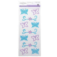 Floral Butterfly Gem Art Craft 3D Stickers, 11-Piece