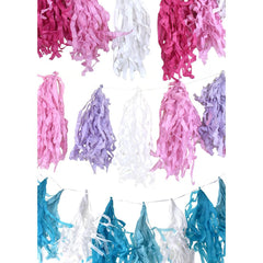 Tissue Tassel Garland, 10-Inch, 15-Feet