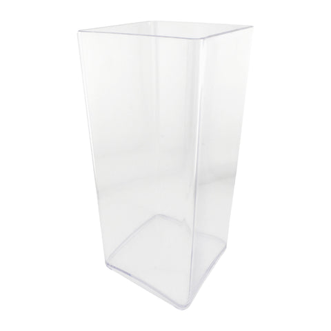 Clear Acrylic Tapered Block Vase Display, 10-Inch
