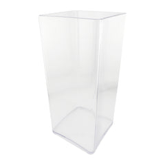 Clear Acrylic Tapered Block Vase Display, 10-inch