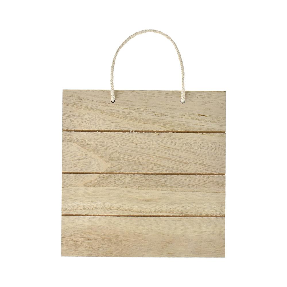 DIY Square Slat-Wall Hanger Plaque With Nautical Rope, 7-3/4-Inch