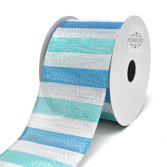 Shiny Metallic Stripes Wired Ribbon, 2-1/2-Inch, 10-Yard