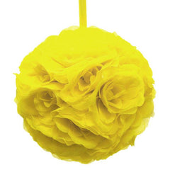 Silk Flower Kissing Ball Hanging Loop Centerpiece Decor, 10-inch