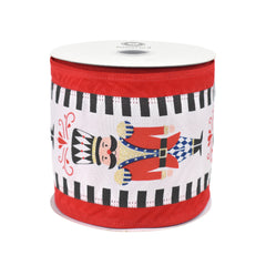 Christmas Nutcracker Dash Velvet Edge Wired Ribbon, 10-yard