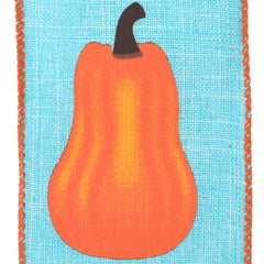 Thanksgiving Pumpkin Gourds Faux Linen Wired Autumn Fall Ribbon, 10-yard