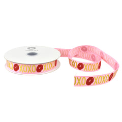 Valentine's XOXO Lips Grosgrain Ribbon, 10-yard