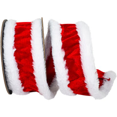 Plush Velvet Faux Fur Trim Wired Edge Ribbon, 5-yard