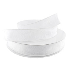 Embossed Flowers Hot Cut Edge Floral Wrap Ribbon, 1-1/2-inch, 50-yard