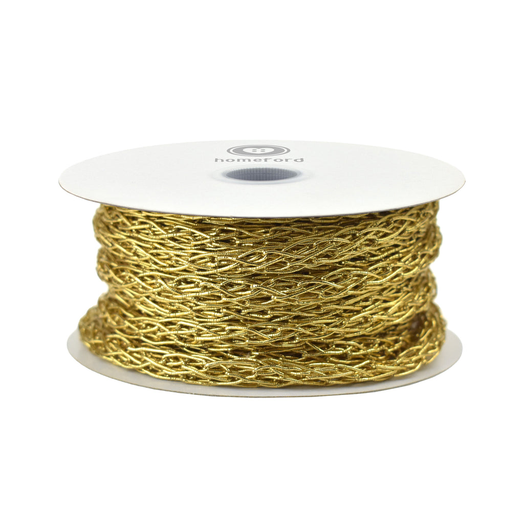 Christmas Metallic Chain Link Tubing Ribbon, 10-yard