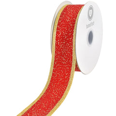 Christmas Sparkle Velvet Wired Ribbon, 10-yard