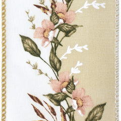 Split Stripe Floral Garland Wired Ribbon, 2-1/2-inch, 10-yard