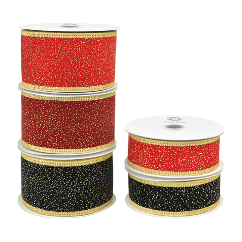 Christmas Sparkle Velvet Wired Ribbon, 10-yard
