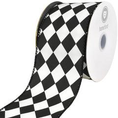 Classic Harlequin Diamond Wired Ribbon, 10-yard