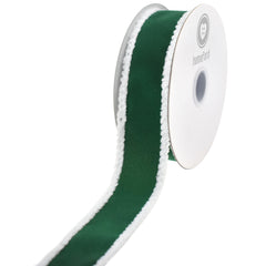 Christmas Velvet Fuzzy Edge Wired Ribbon, 10-yard