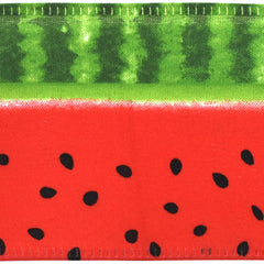 Summer Fresh Watermelon Stripes Wired Ribbon, 2-1/2-inch, 10-yard