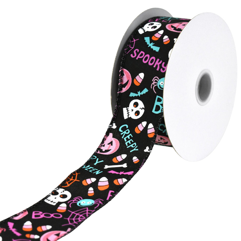 Halloween Cartoon Icons Wired Ribbon, 10-yard