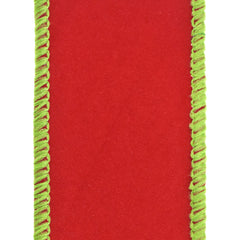 Christmas Velvet Two-Tone Wired Ribbon, 10-yard
