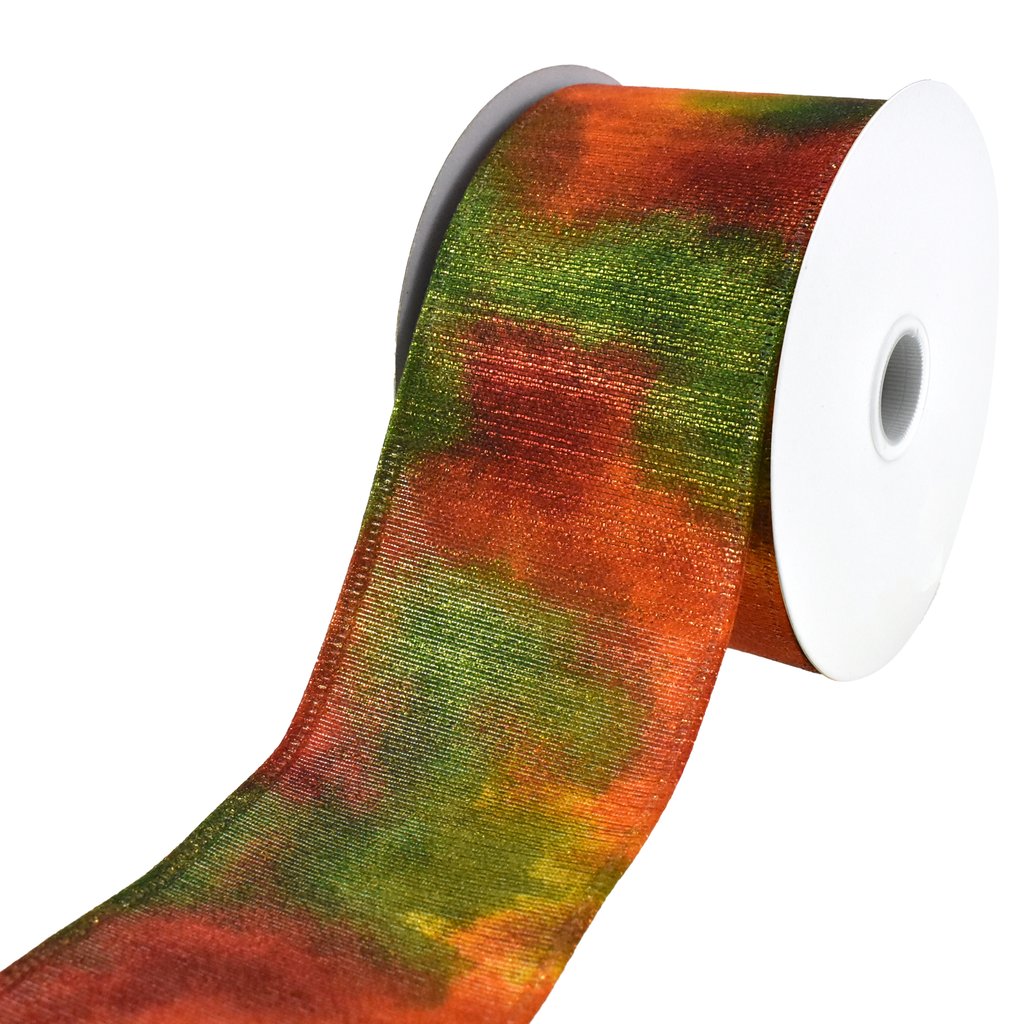 Autumn Glittered Ombre Wired Ribbon, 2-1/2-Inch, 10-Yard