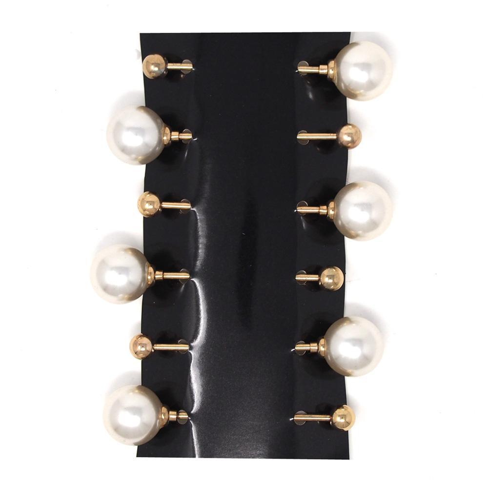 Acrylic Pearl Stick, White/Gold, 3-1/2-Inch, 6-Count