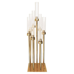 Metallic Candle Holder Centerpiece, 8-Cylinder, 54-Inch