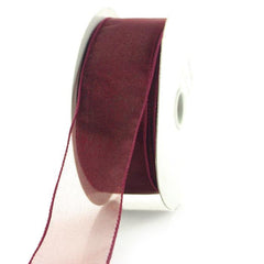 Sheer Chiffon Ribbon Wired Edge, 1-1/2-inch, 25-yard