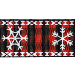 Christmas Buffalo Plaid Snowflakes Ribbon, 5/8-inch, 10-yard