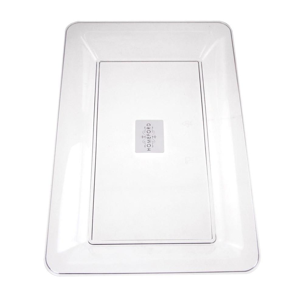 Clear Plastic Rectangle Serving Tray, 14-1/2-Inch