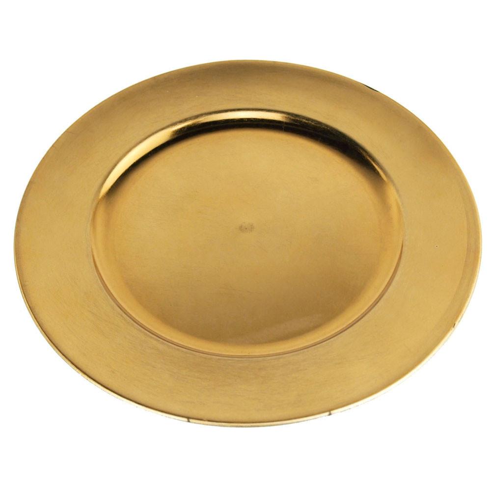 Metallic Round Charger Plate, 12-7/8-Inch, Gold, 1-Count