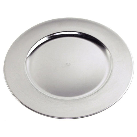 Metallic Round Charger Plate, 12-7/8-Inch, Silver, 1-Count