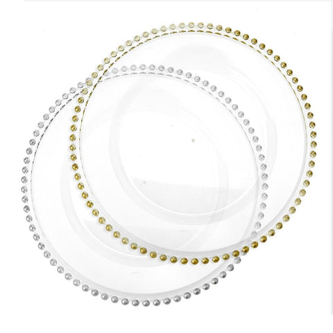 Beaded Edge Clear Plastic Charger Plate, 12-1/2-Inch, 1-Count
