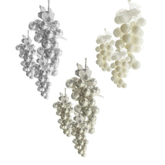 PVC Glittered Grape Cluster Ornaments, 9-piece