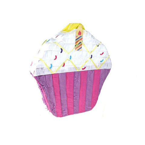 Colorful Cupcake Piñata, White, 15-Inch
