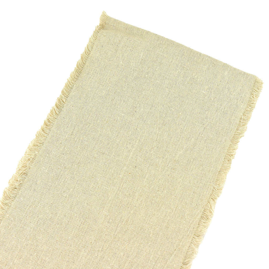 Natural Linen Chair Sash Fringed Edge, 8-Inch, 3-Yard