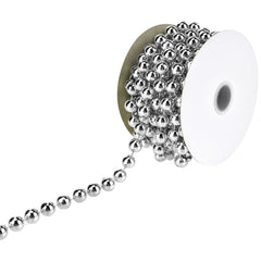 Plastic Mot Pearls Garland Ribbon, 10mm, 6 Yards