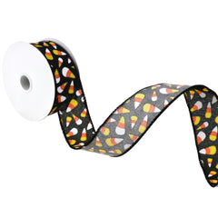 Halloween Candy Corn Pattern Wired Ribbon, 1-1/2-Inch, 10-Yard