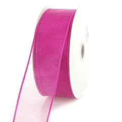 Sheer Chiffon Ribbon Wired Edge, 1-1/2-inch, 25-yard