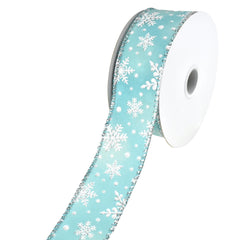 Christmas Snowflakes Satin Wired Ribbon, 10-yard