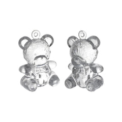 Acrylic Plastic Teddy Bear Baby Shower Favors, 1-3/4-Inch, 12-Count