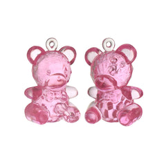 Acrylic Plastic Teddy Bear Baby Shower Favors, 1-3/4-Inch, 12-Count