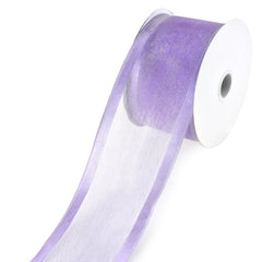 Sheer Organza with Satin Wired Edge Ribbon, 2-1/2-inch, 25-yard