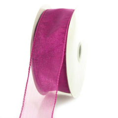 Sheer Chiffon Ribbon Wired Edge, 1-1/2-inch, 25-yard