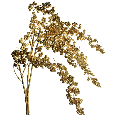 Artificial Berry Bush, Gold, 29-Inch